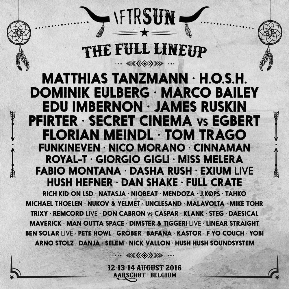 Line-up Aftrsun Festival