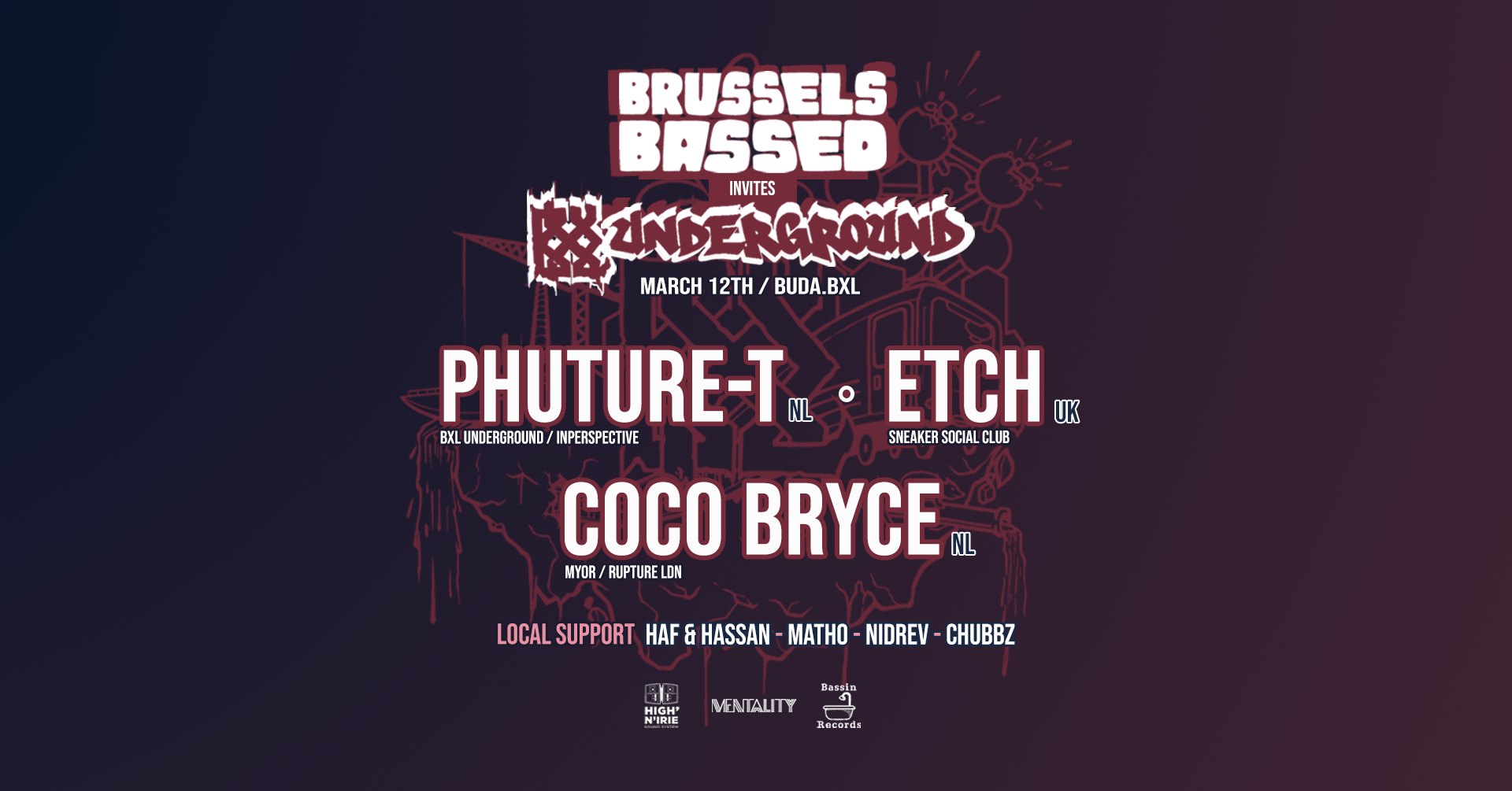 Artwork van Brussels Bassed invites BXL Underground