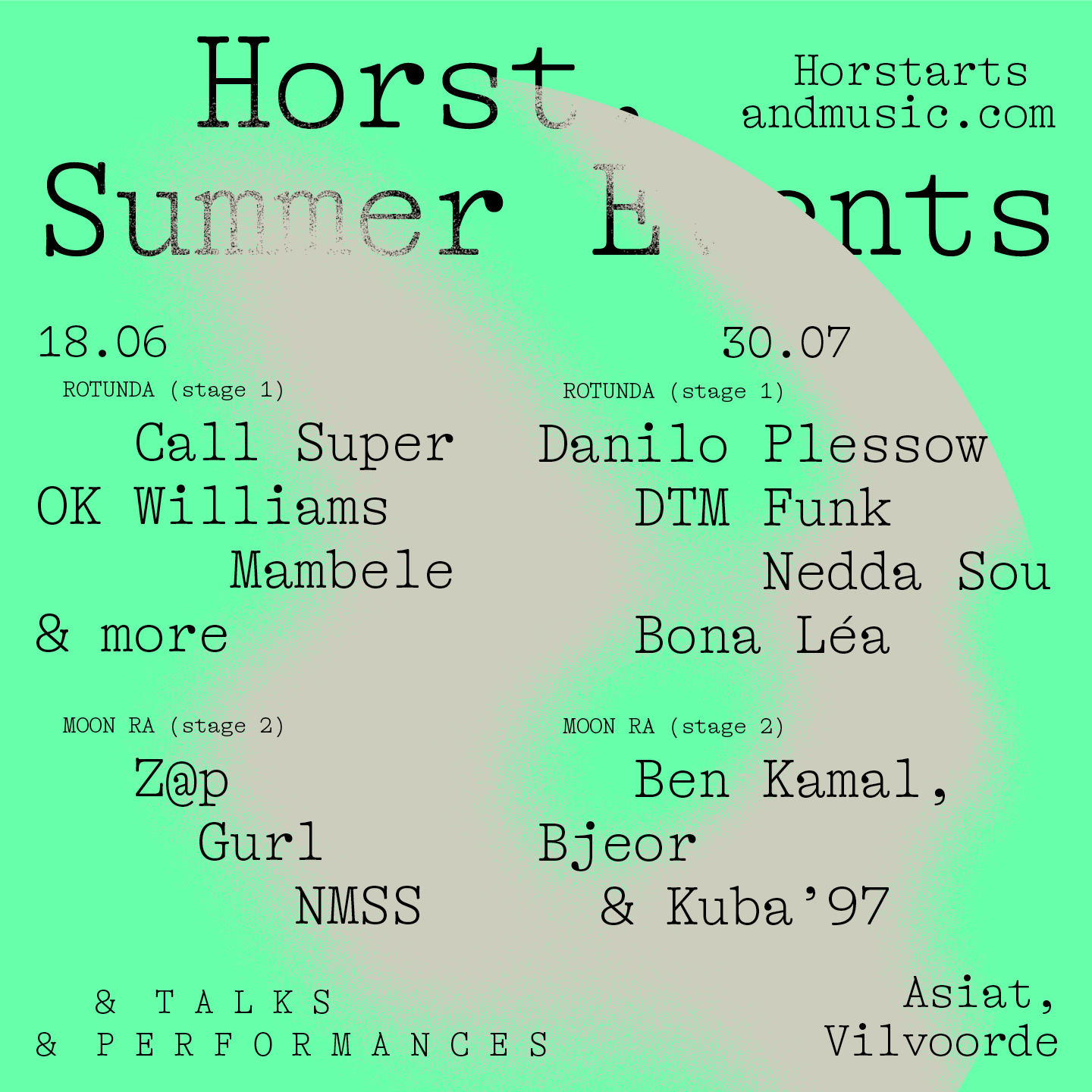 Lineup van de Horst Summer Events