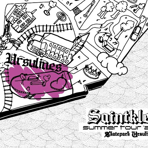 Promo visual voor de Skatepark des Ursulines locatie van de Saintklet Summer Tour &#039;22
