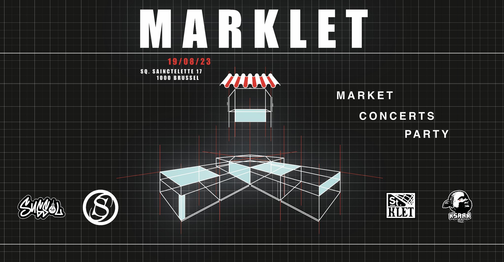 Promo van KSAAR x SUSSOL x SHELTR ✦ market x live concerts x party ✦, in opdracht van Saintklet