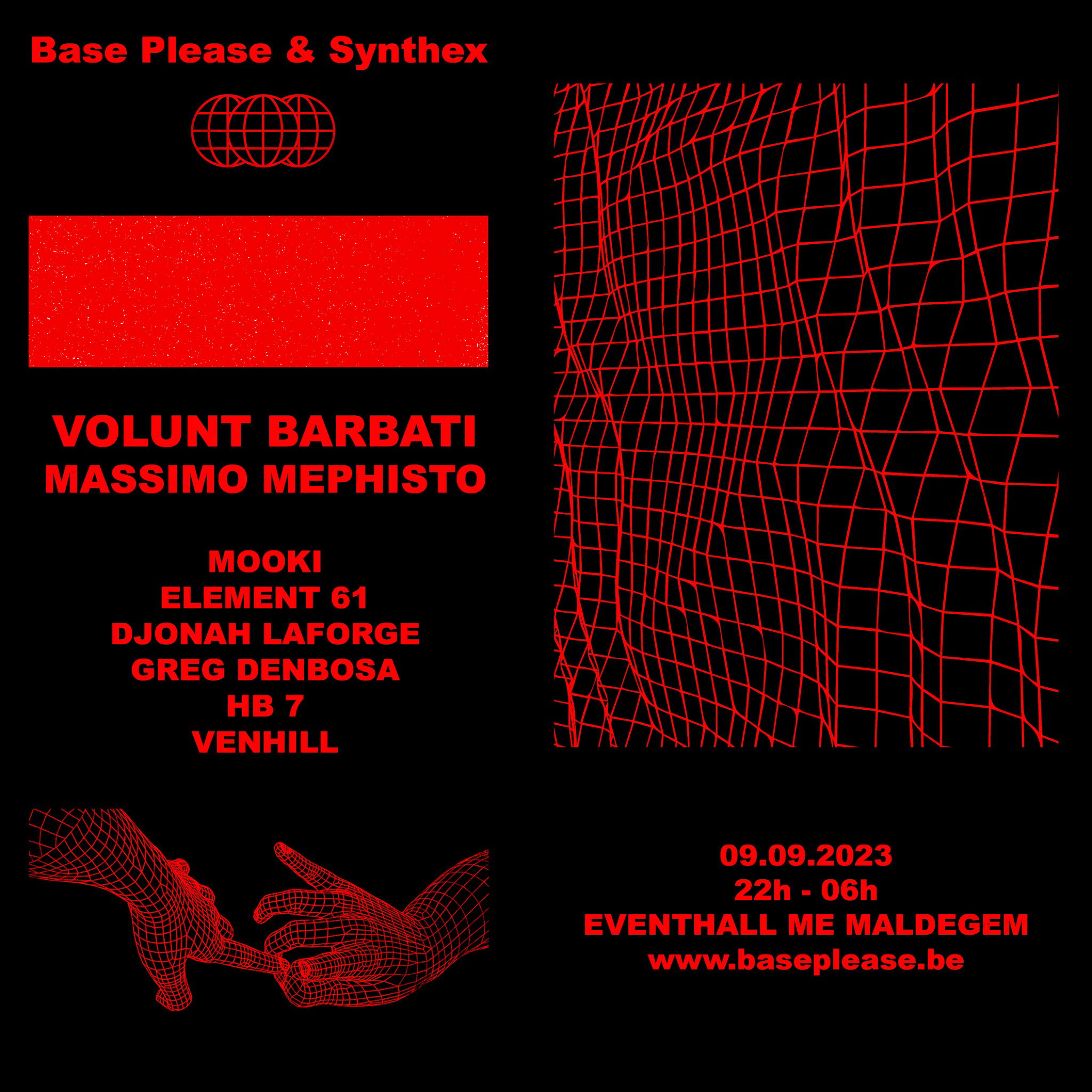 Promo van Base Please &amp; Synthex Presents Volunt Barbati &amp; Massimo Mephisto, in opdracht van Base Please