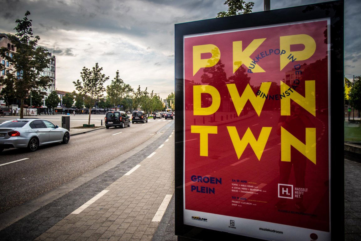Logo van PKP DWNTWN 2023, in opdracht van Pukkelpop