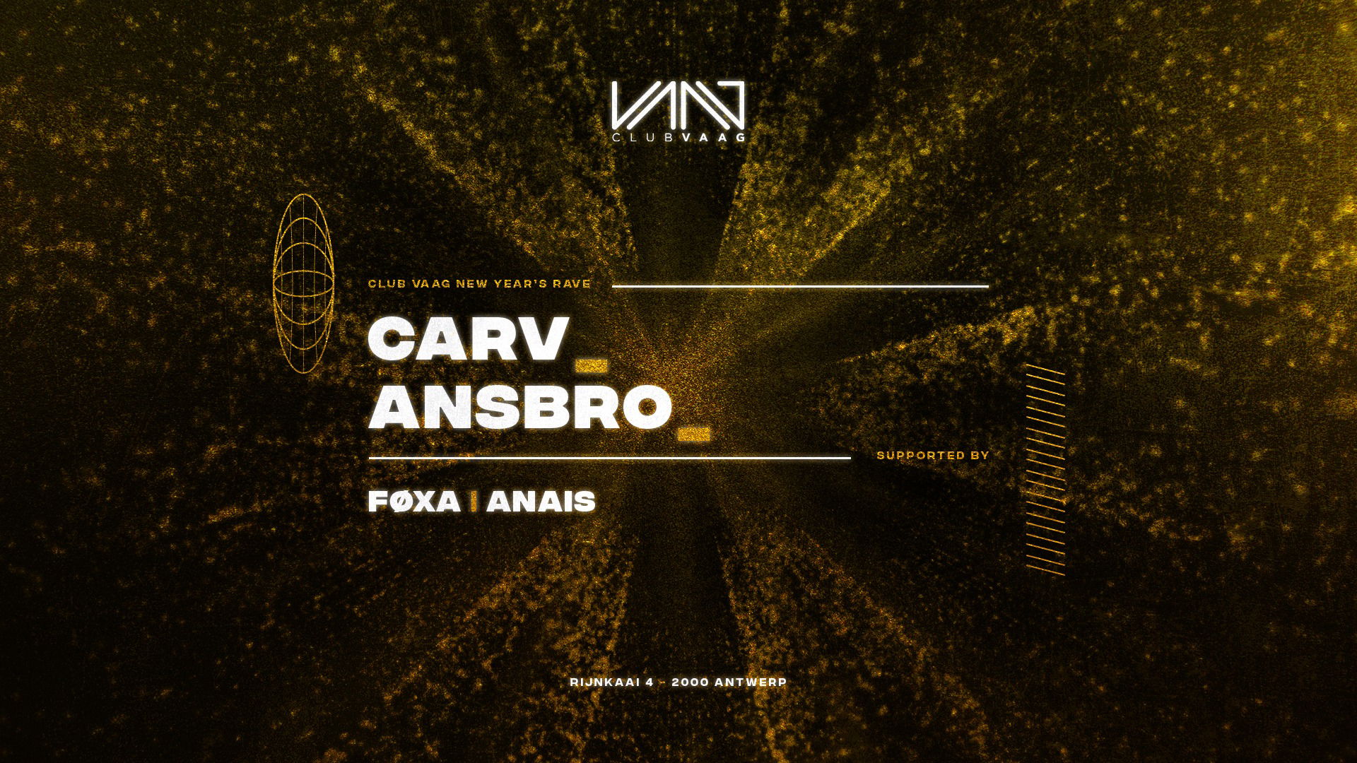 Promo van Club Vaag NYE Rave invites CARV &amp; ANSBRO, in opdracht van Club Vaag