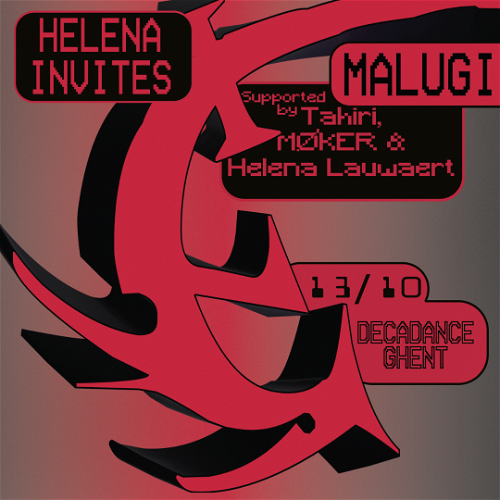 Artwork  van Helena Lauwaert invites Malugi, in opdracht van Decadance