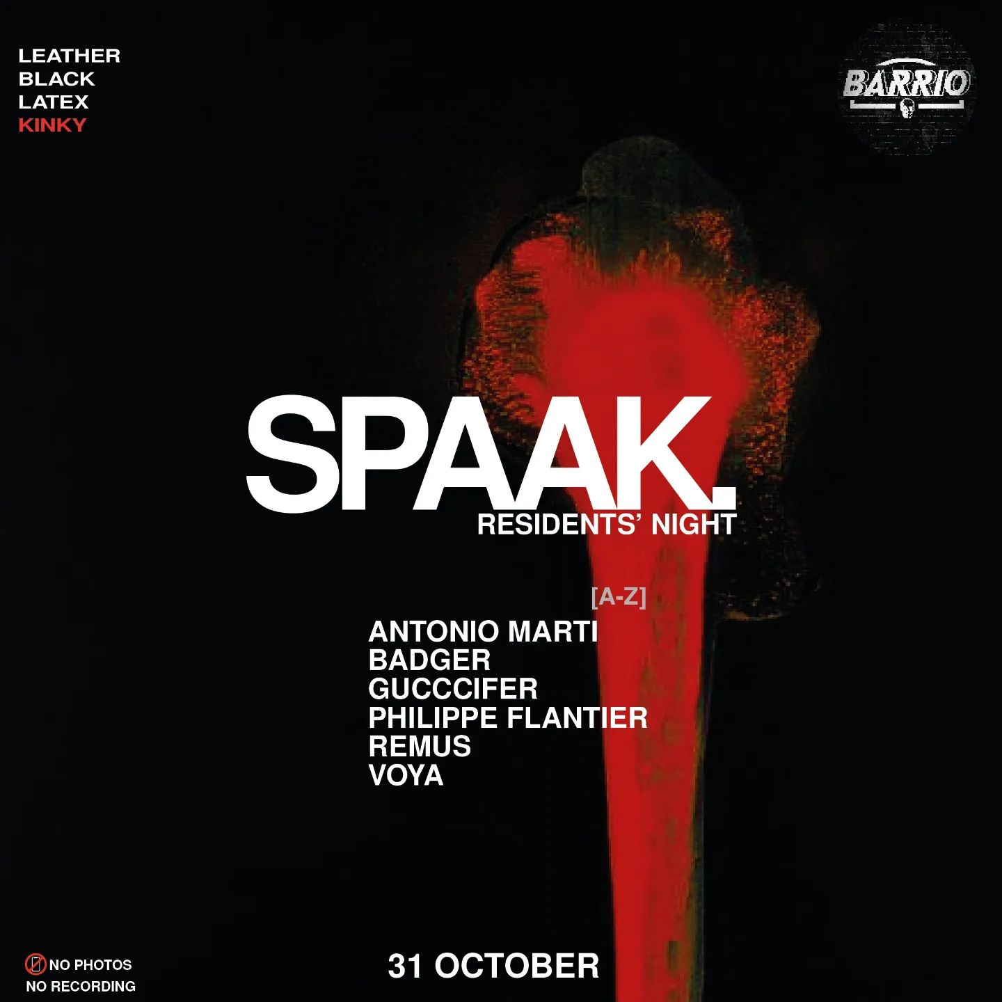Promo van SPAAK. presents: Antonio Marti, Badger, gucccifer, Philippe Flantier, Remus, VOYA, in opdracht van SPAAK.