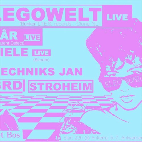 Promo  van Legowelt (live) / NÂR (live) / Hiele (live) / Dj&#039;s SRD, Techniks Jan &amp; Stroheim , in opdracht van Het Bos