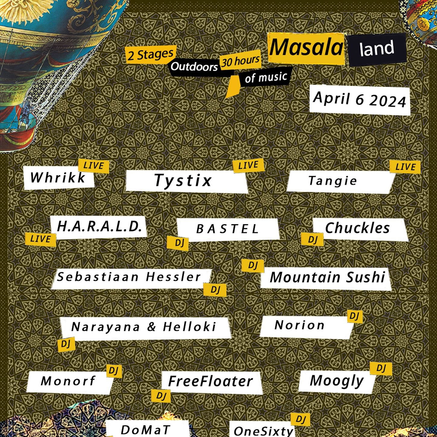 Promo van Masala Land 2024, in opdracht van Anonymous Alchemists