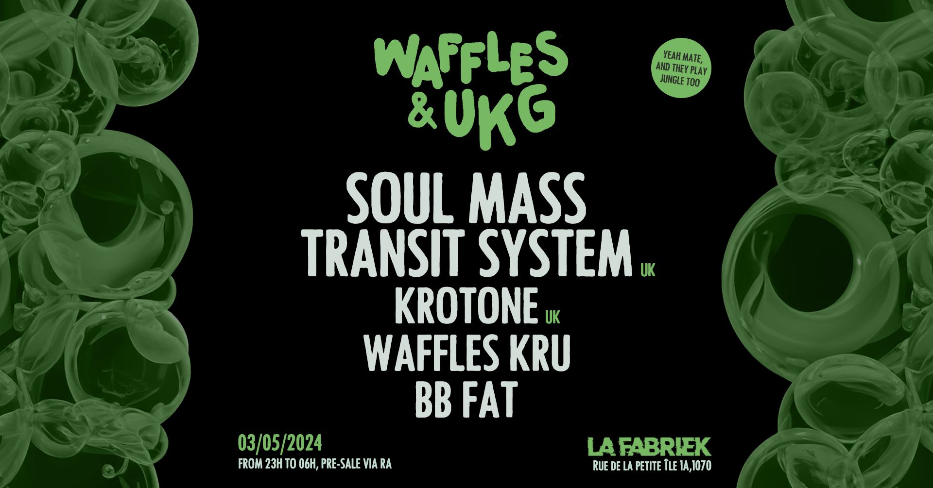 Promo van Waffles &amp; UKG Present: Soul Mass Transit System &amp; Krotone, in opdracht van Waffles &amp; UKG