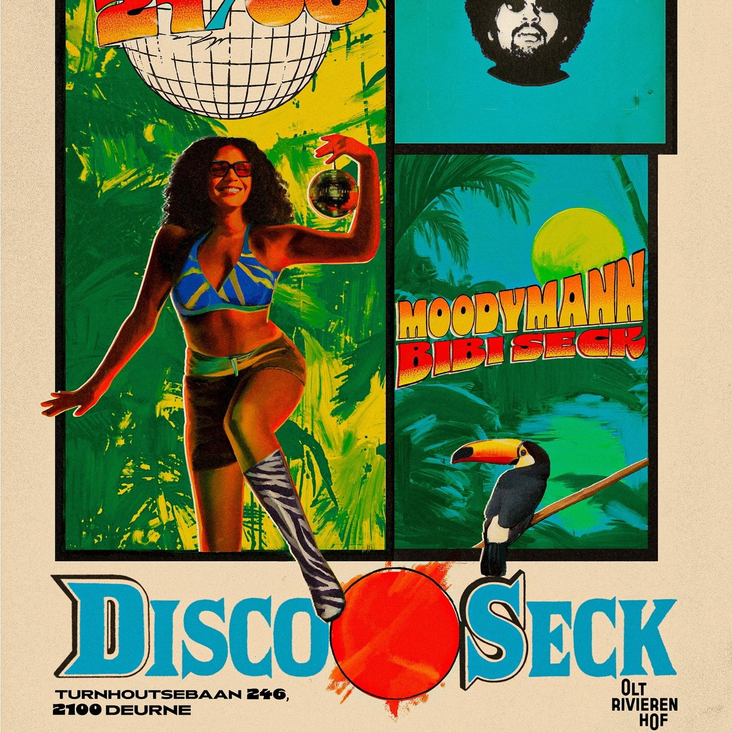 Promo van DISCO SECK at OLT w/ Moodymann, in opdracht van Bibi Seck