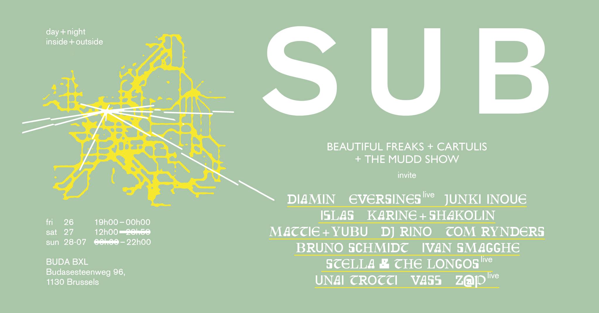 Artwork van Beautiful Freaks, Cartulis &amp; The MUDD Show Present: SUB