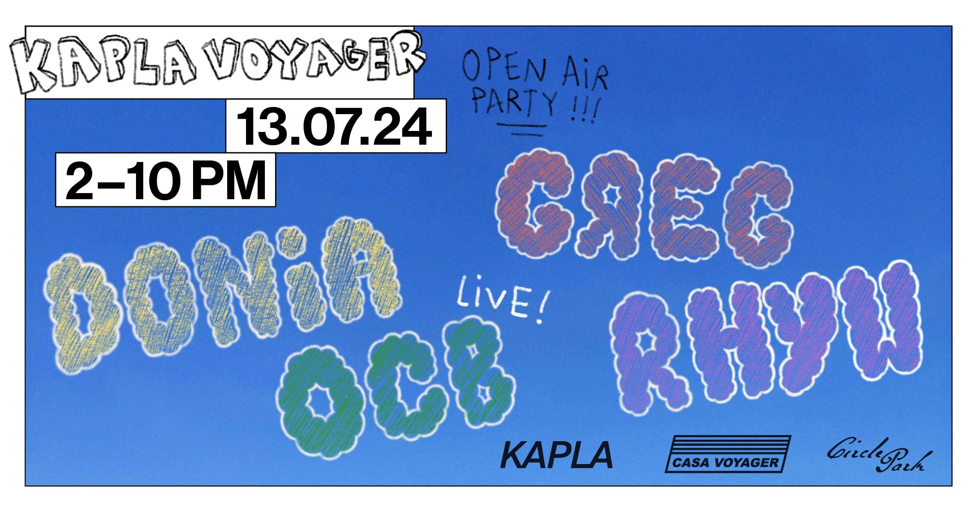 Artwork van Kapla x Casa Voyager Open Air , gemaakt door KAPLA Soundsystem, in opdracht van Circle Park en Kapla