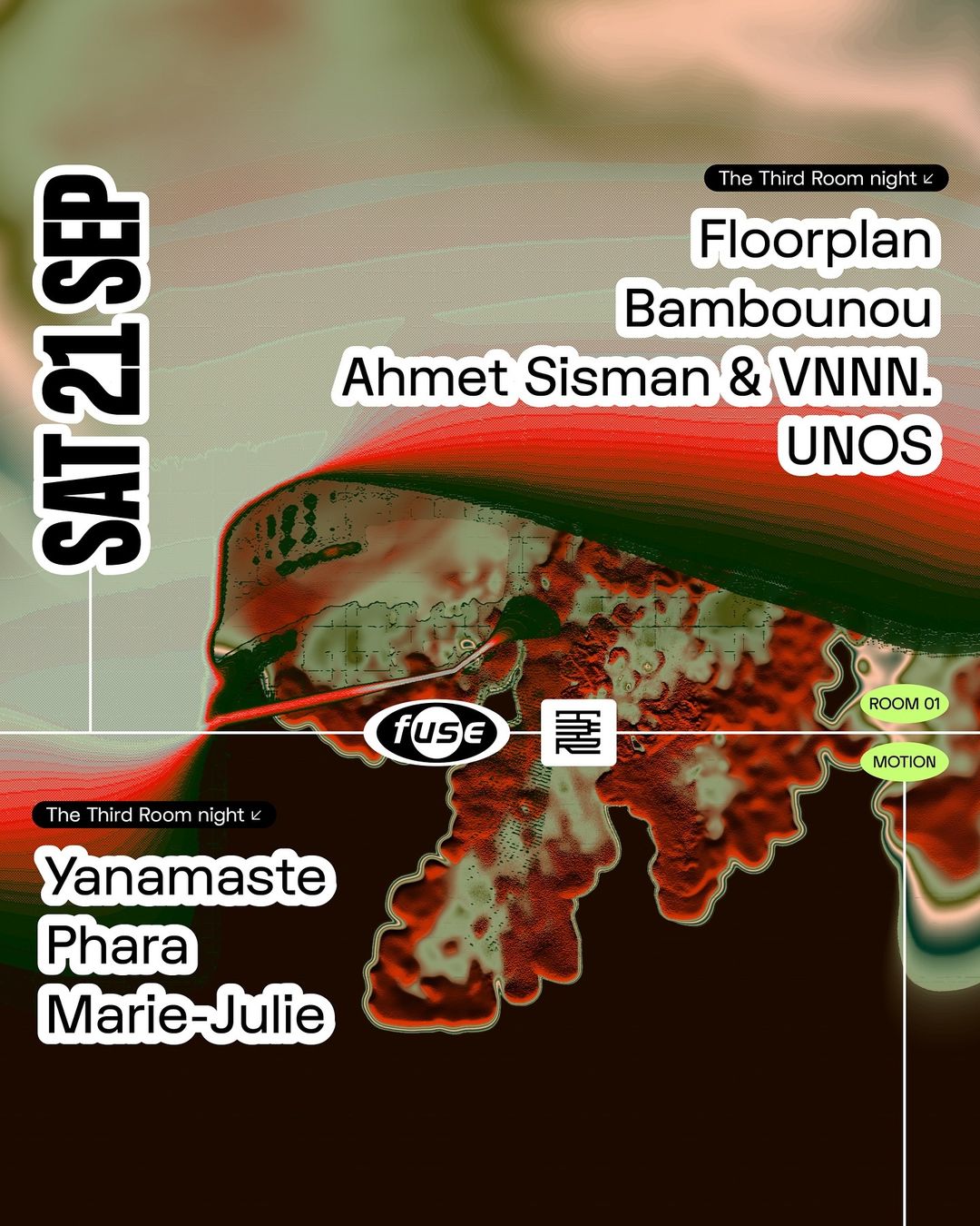 Promo van Fuse presents: The Third Room night W/ Floorplan, Bambounou &amp; Yanamaste, in opdracht van Fuse