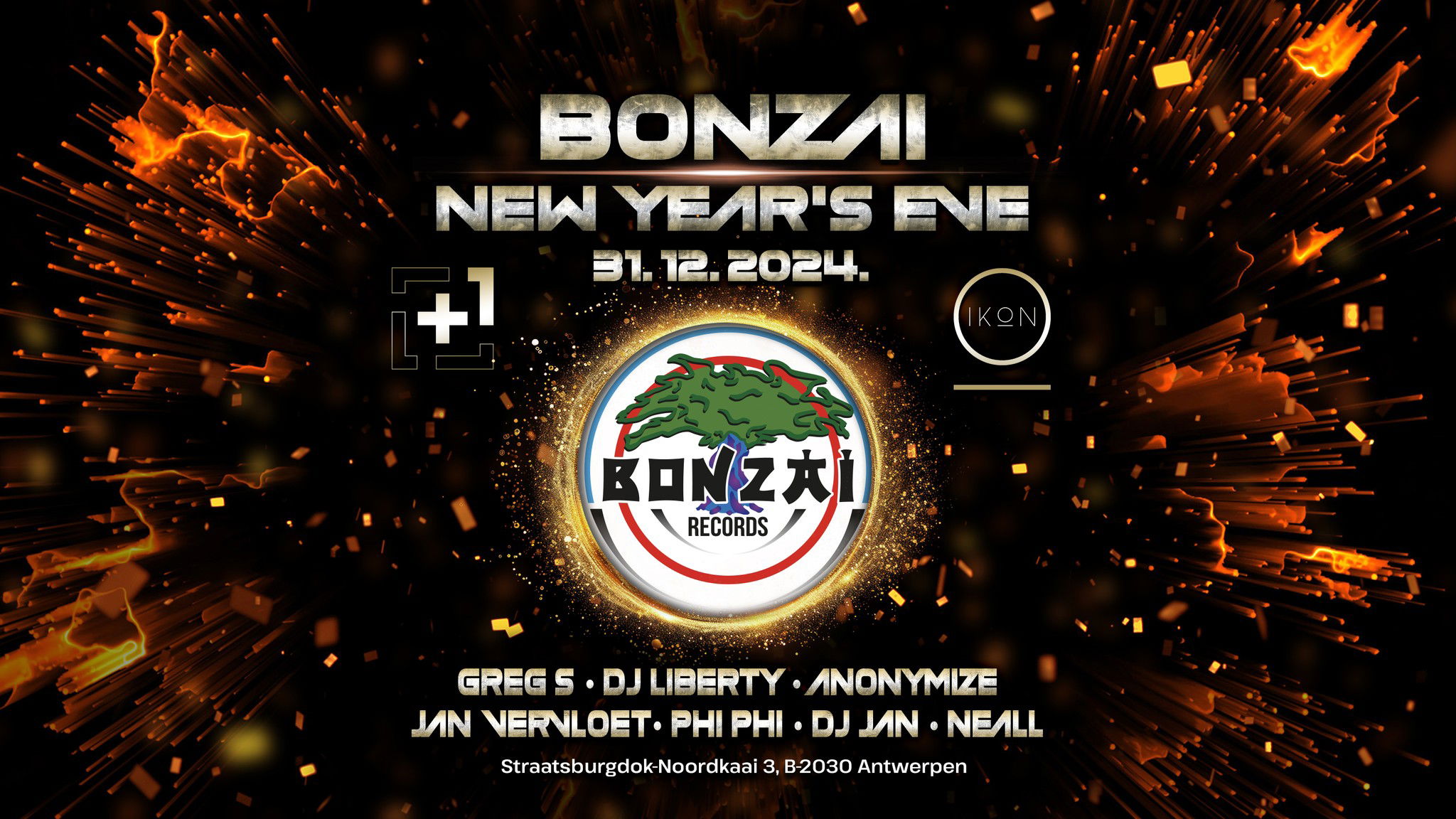 Artwork van Bonzai New Year's Eve, in opdracht van Bonzai Records