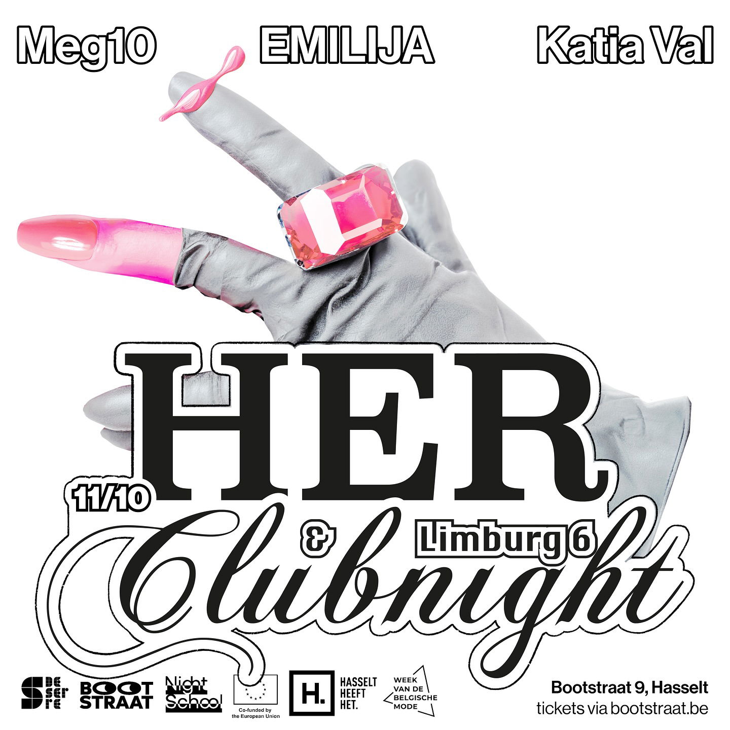 Promo van HER &amp; L6 Clubnight w/ Meg10, EMILIJA &amp; Katia Val, in opdracht van HER Collective
