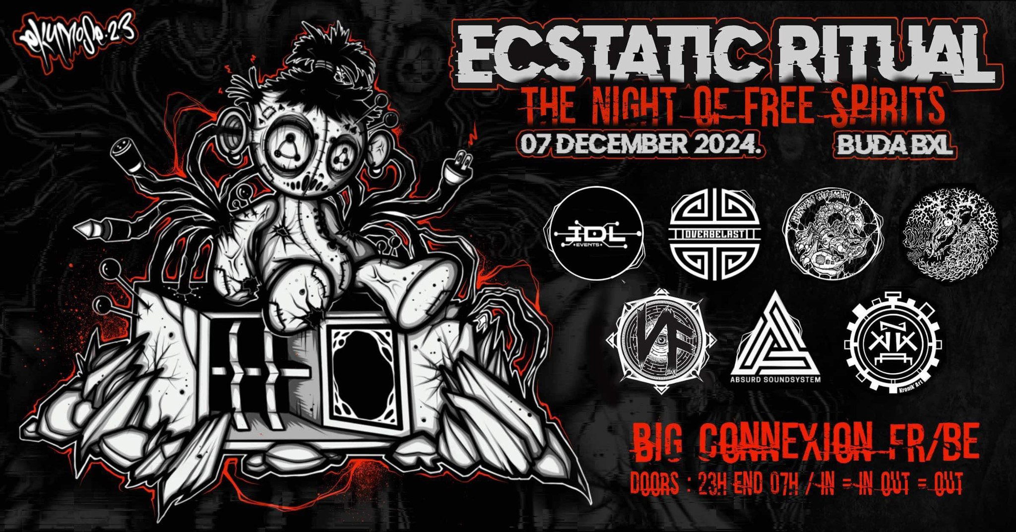 Artwork van Ecstatic Ritual: The Night of the Free Spirits, in opdracht van Vite Fait Soundsystem