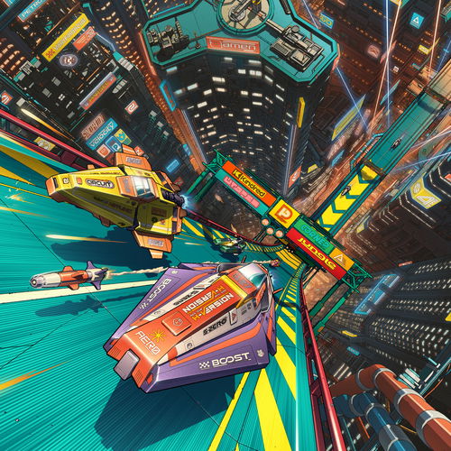 Artwork van Anti Gravity Tournament, in opdracht van Mitch Murder x Pizza Hotline