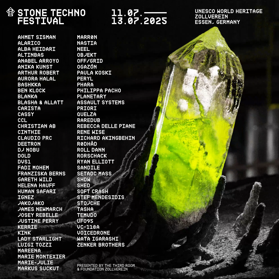 Artwork van Stone Techno Festival 2025, in opdracht van The Third Room