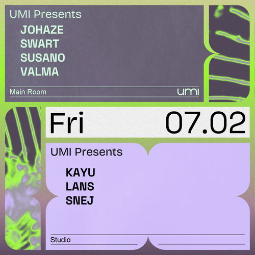 Promo van UMI Presents Swart, Susano, Johaze, Lans, Valma, in opdracht van UMI