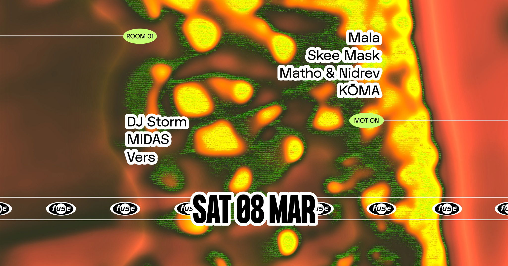 Promo van Fuse presents: Mala, Skee Mask &amp; DJ Storm, in opdracht van Fuse