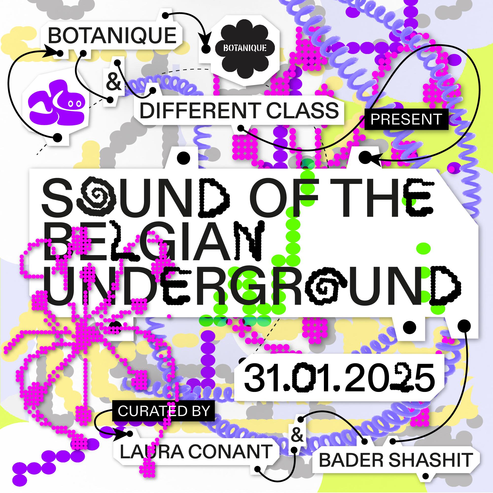 Artwork van Sound of the Belgian Underground 2025, in opdracht van Different Class
