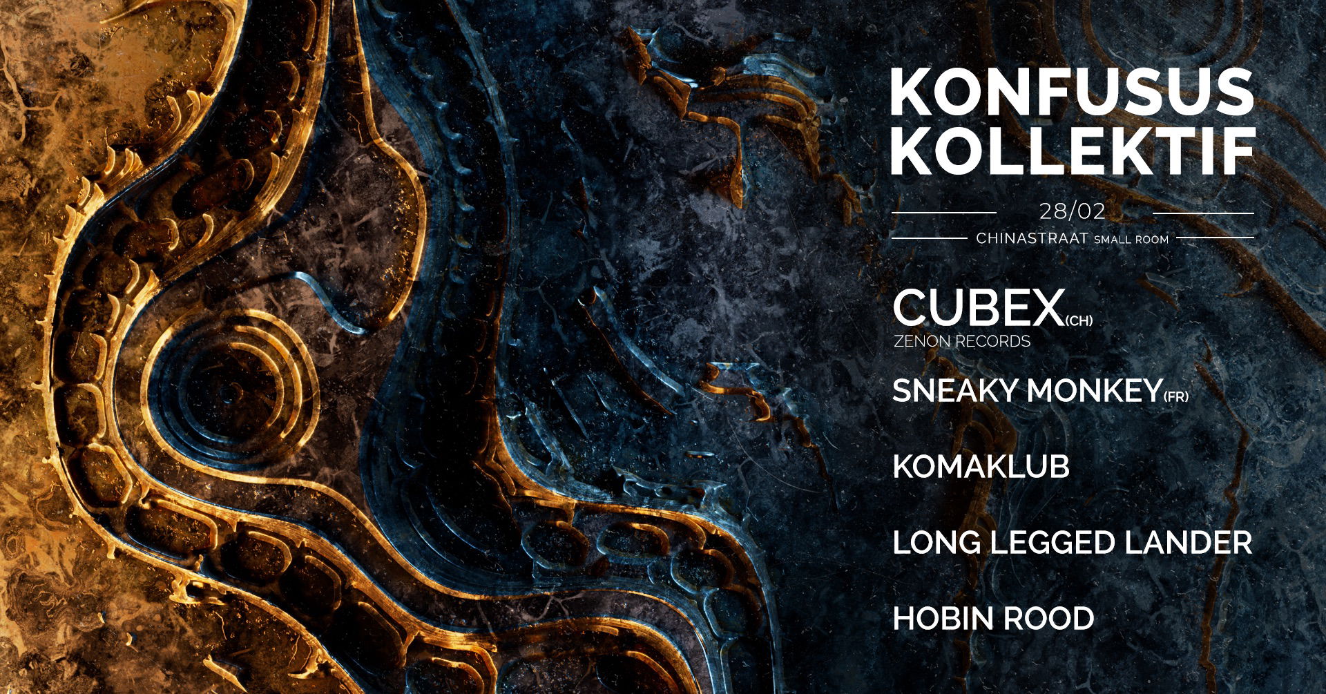 Promo van Konfusus Winter Session w/ Cubex, in opdracht van Chinastraat, Konfusus Kollektif en Long Legged Lander