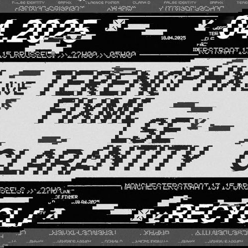 Promo van Deviate w/ Orphx, Terence Fixmer, Clara D, False Identity, in opdracht van Deviate en Recyclart