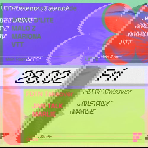 Promo van UMI x VTT presents Queeride with Angel D’Lite + FDTN takeover with Marlie, in opdracht van UMI en Still lookin&#039; brussels