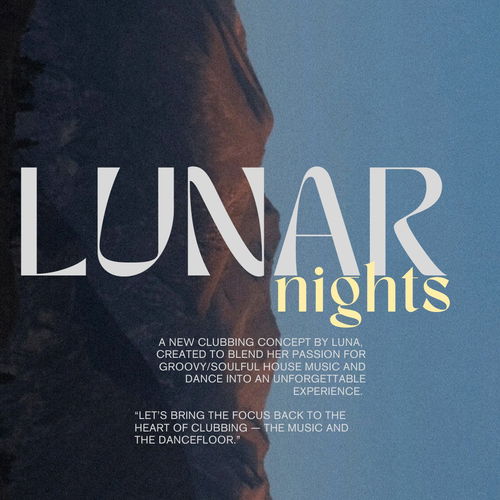 Promo van Lunar nights w/ ALIF3K, THE FEVER, Roshima &amp; Romi Luna, in opdracht van Romi Luna