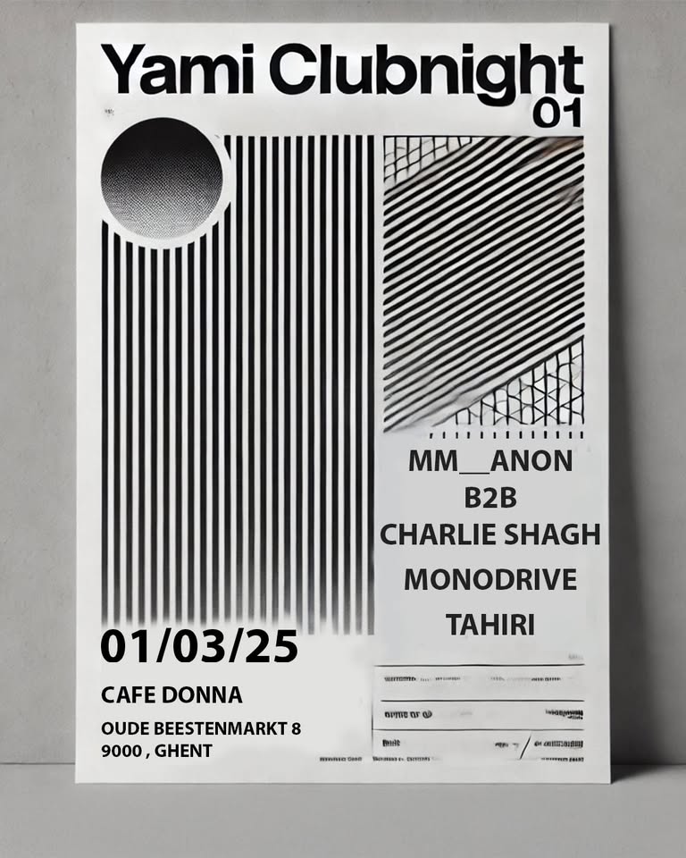 Promo van YAMI CLUBNIGHT W/ Charlie Shagh b2b MM__ANON, monodrive and Tahiri, in opdracht van Yami Records