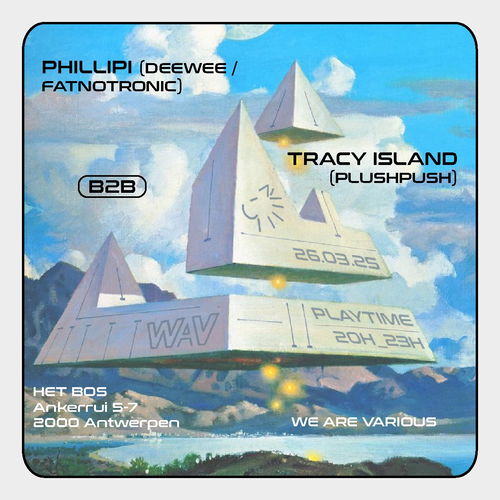Promo van PlushPush presents Phillipi b2b Tracy Island, in opdracht van Het Bos