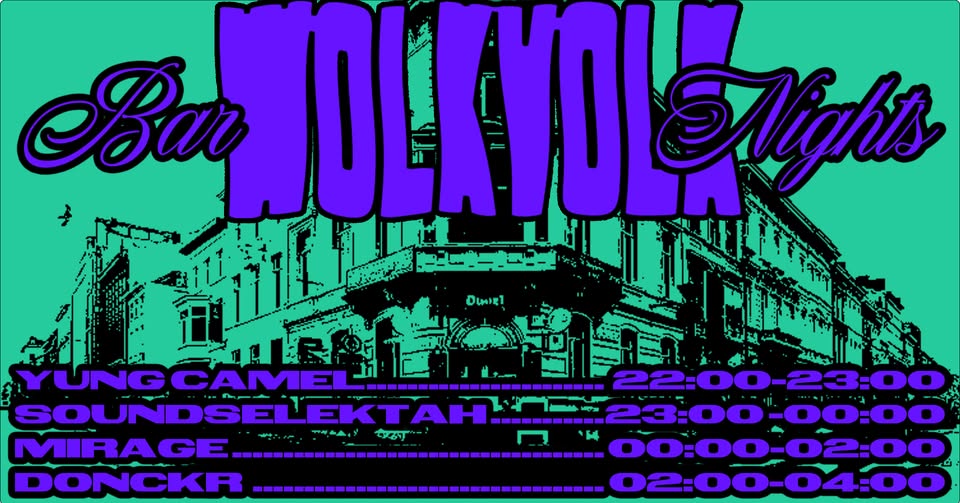 Promo van WOLKVOLK - Bar Nights @Omgekeerde Wereld, in opdracht van De Omgekeerde Wereld en Wolkvolk VZW