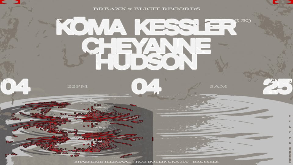 Promo van BREAXX x Elicit Records w/Kessler, Cheyanne Hudson, KŌMA, in opdracht van BREAXX