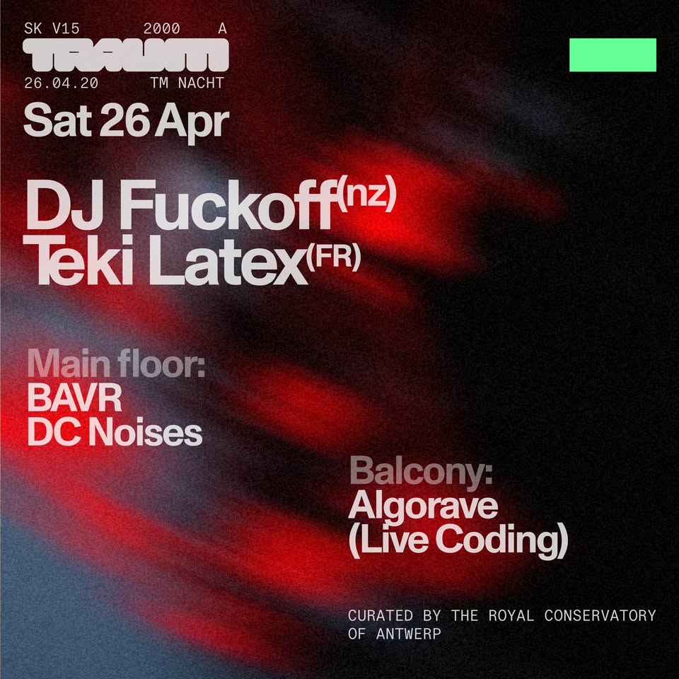 Promo van Traum Nacht: DJ Fuckoff &amp; Teki Latex, in opdracht van Traum