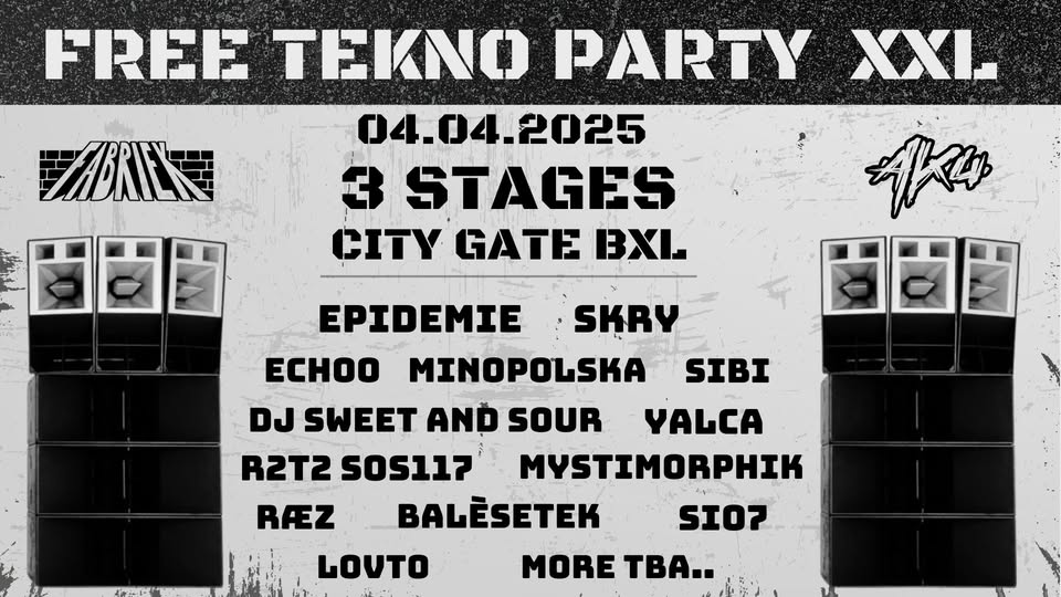 Promo van 𝐅𝐑𝐄𝐄 𝐓𝐄𝐊𝐍𝐎 𝐏𝐀𝐑𝐓𝐘 #𝟑 𝐗𝐗𝐋 𝐄𝐃𝐈𝐓𝐈𝐎𝐍, in opdracht van La Fabriek