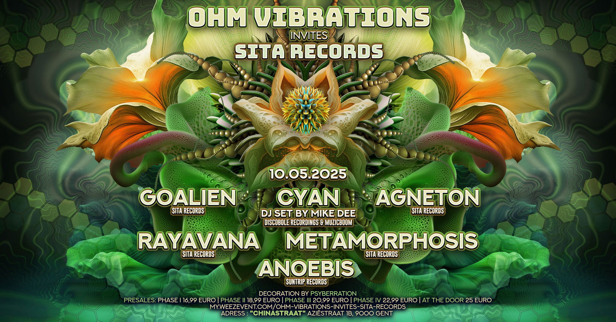 Promo van Ohm Vibrations invites Sita Records, in opdracht van Ohm Vibrations en Chinastraat