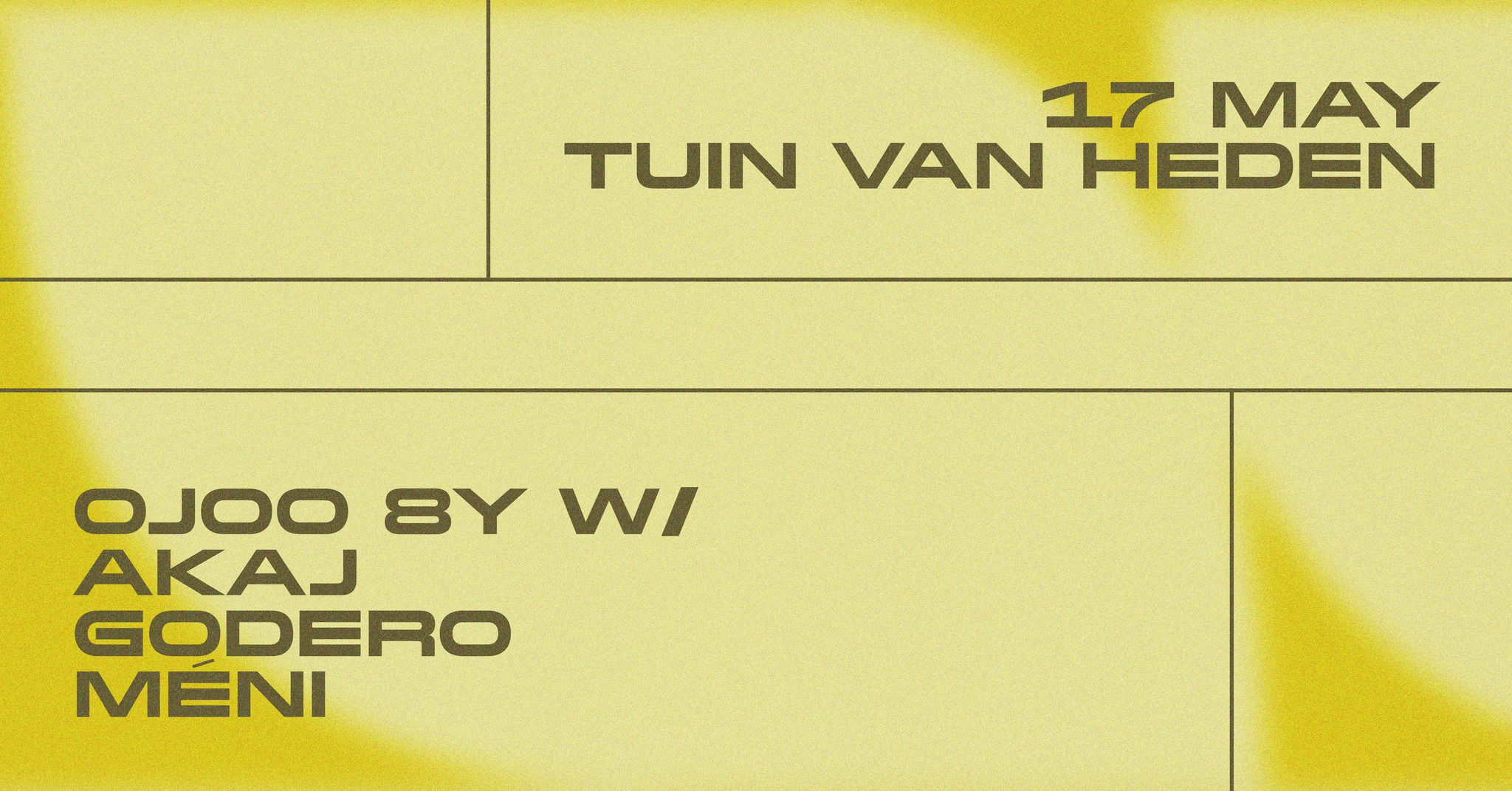 Promo van Ojoo 8Y Open Air w/ Akaj, Godero, Méni, in opdracht van Ojoo en De Tuin van Heden