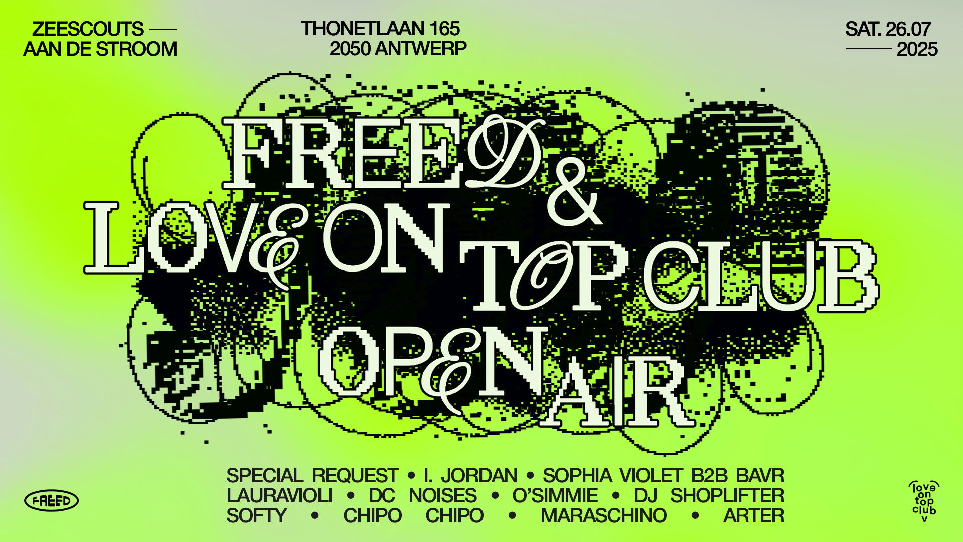 Promo van Freed &amp; Love On Top Club ‘Open Air’ 2025, in opdracht van Freed en Love On Top Club