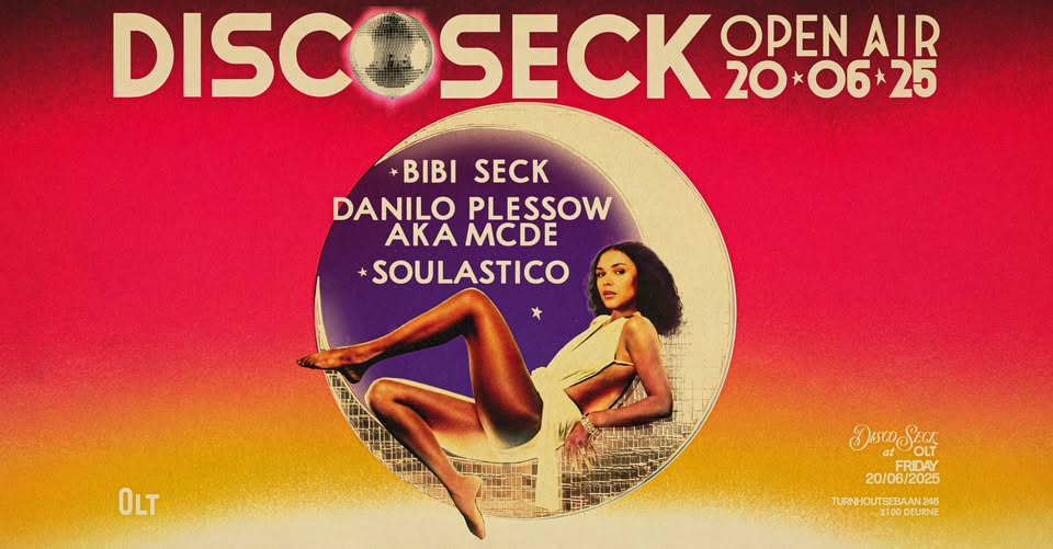 Promo van DISCO SECK at OLT w/ Danilo Plessow aka Motor City Drum Ensemble, in opdracht van Bibi Seck, Motor City Drum Ensemble en OLT Rivierenhof