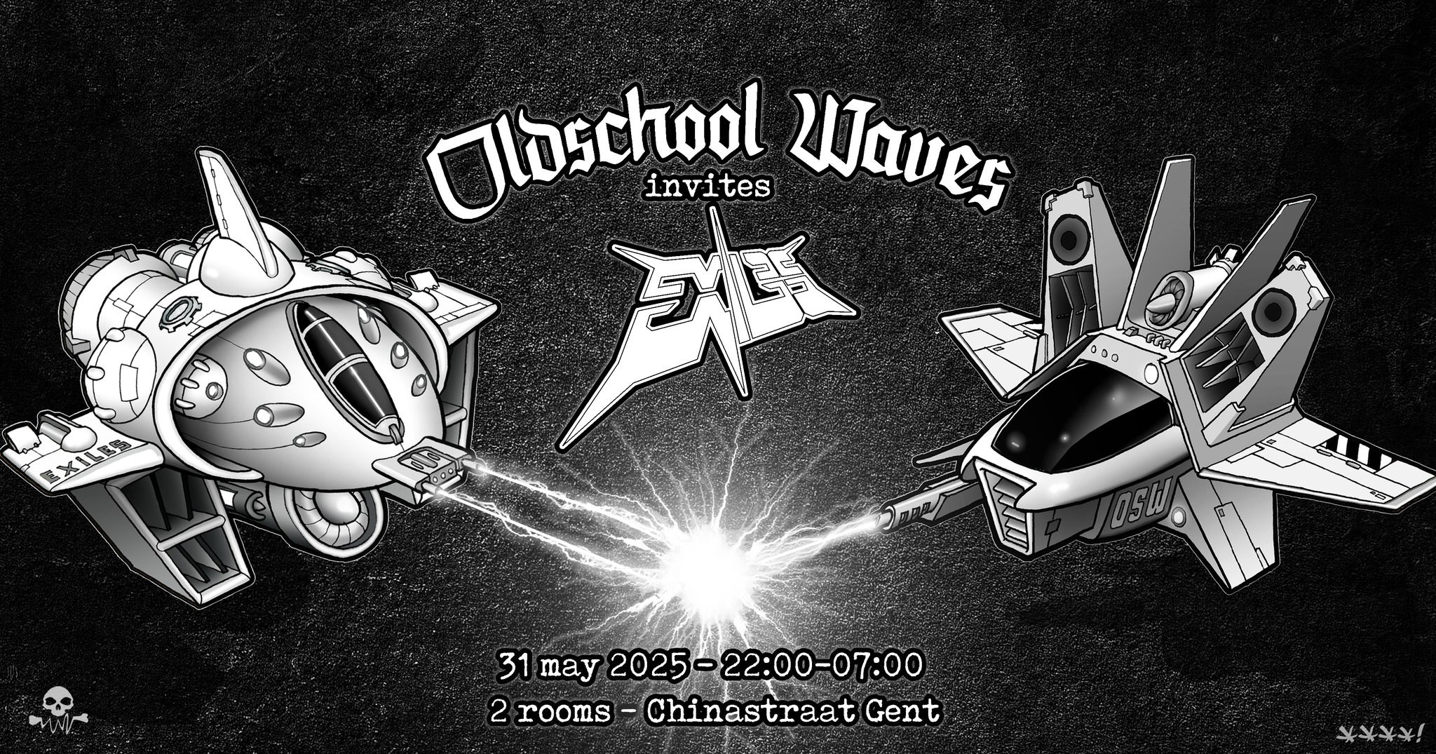 Promo van Oldschool Waves invites Exiles @ Chinastraat: Hardcore vs Freetekno, in opdracht van Oldschool Waves