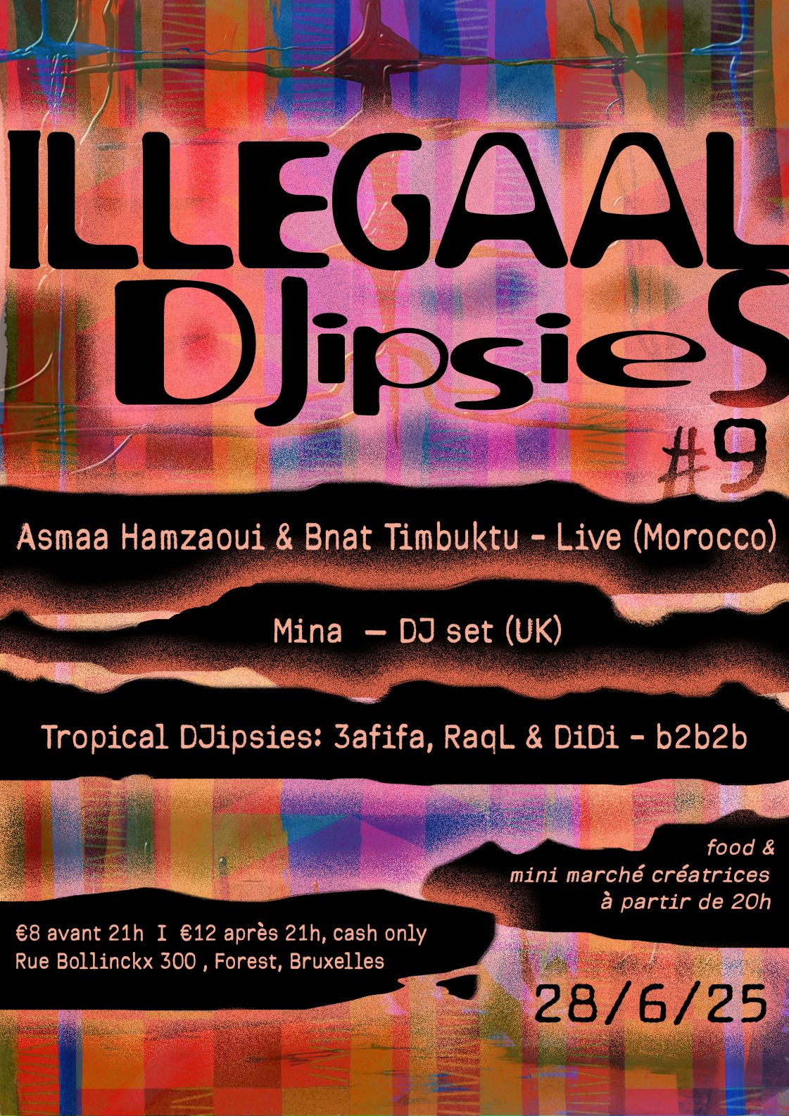 Promo van ILLEGAAL DJIPSIES #9, in opdracht van Tropical DJipsies, Brasserie iLLeGaaL, Chabba 3afifa en Di Di