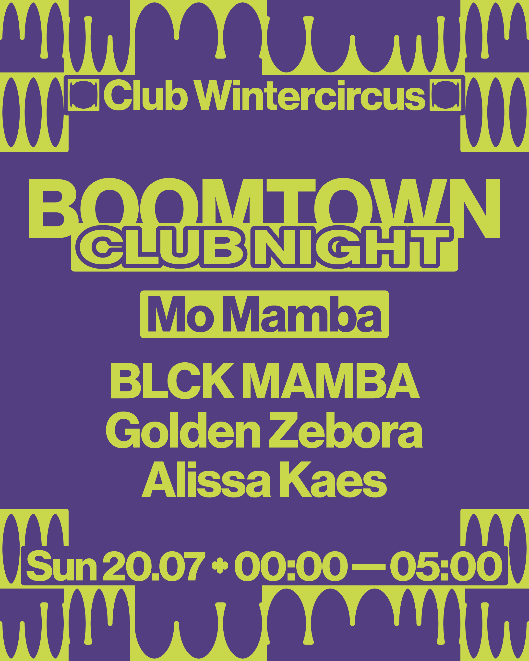 Promo van Mo Mamba w/ Blck Mamba - Golden Zebora - Alissa Kaes — Boomtown Club Night, in opdracht van Democrazy &amp; VIERNULVIER
