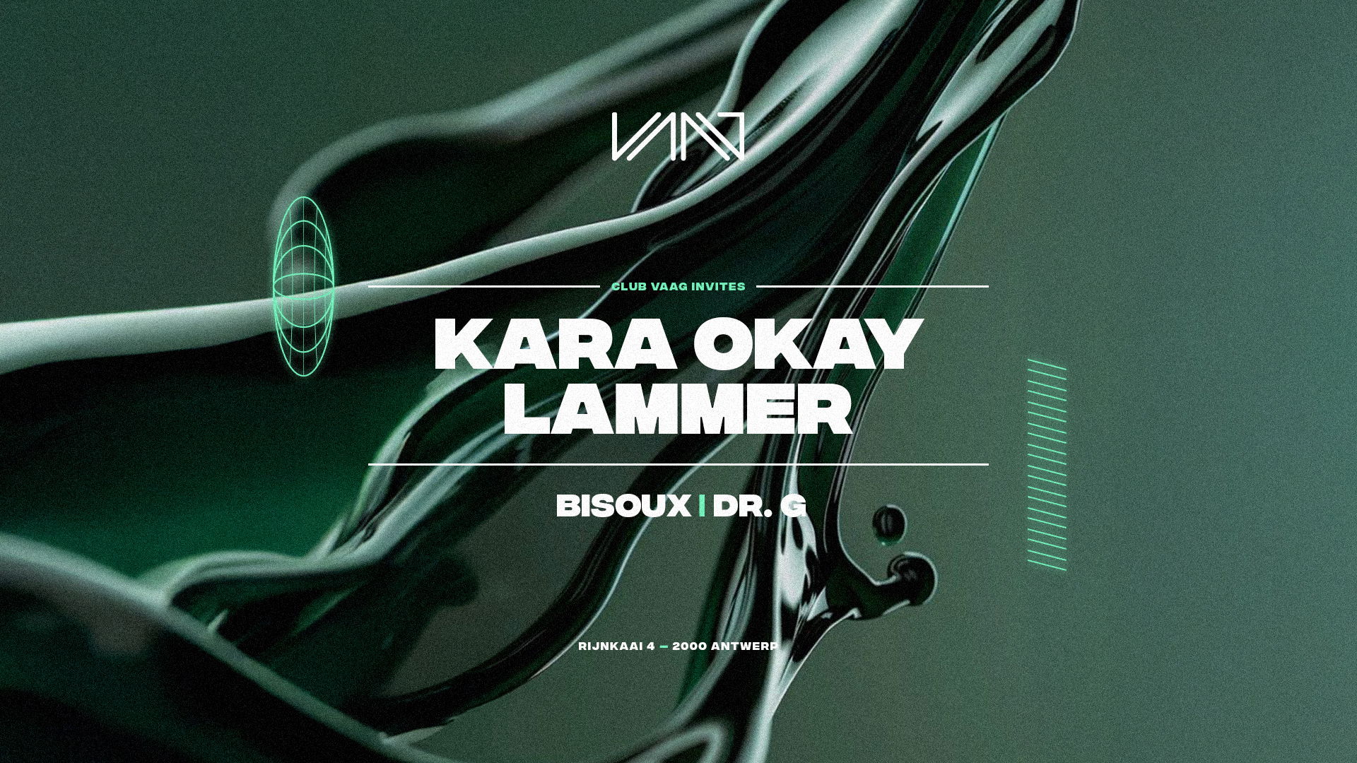 Artwork van Club Vaag invites KARA OKAY &amp; LAMMER, in opdracht van Club Vaag