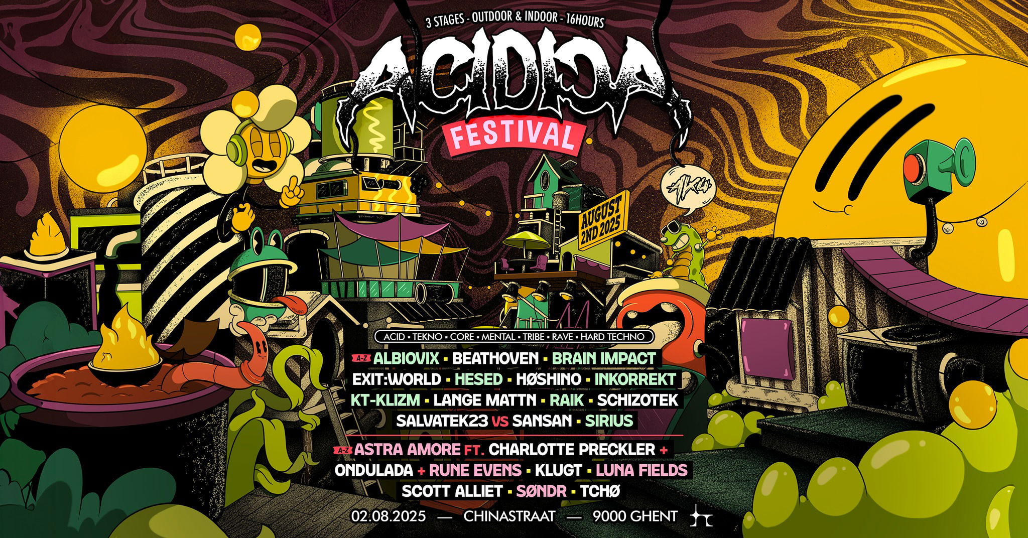 Artwork van Acidica Festival, gemaakt door Acidica, in opdracht van Acidica