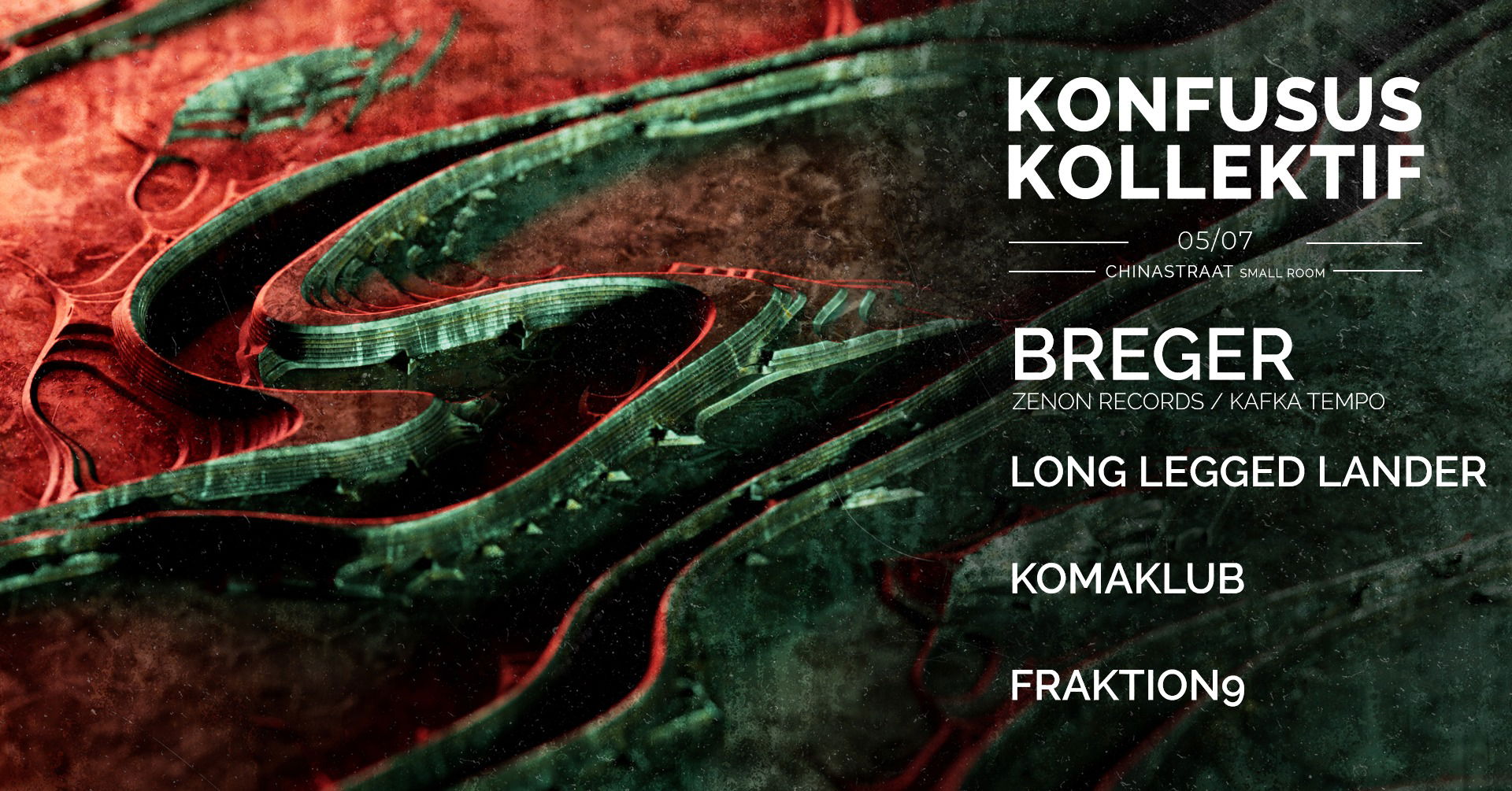 Promo van Konfusus Kollektif Summer Session w/ Breger, in opdracht van Konfusus Kollektif, Chinastraat en Long Legged Lander