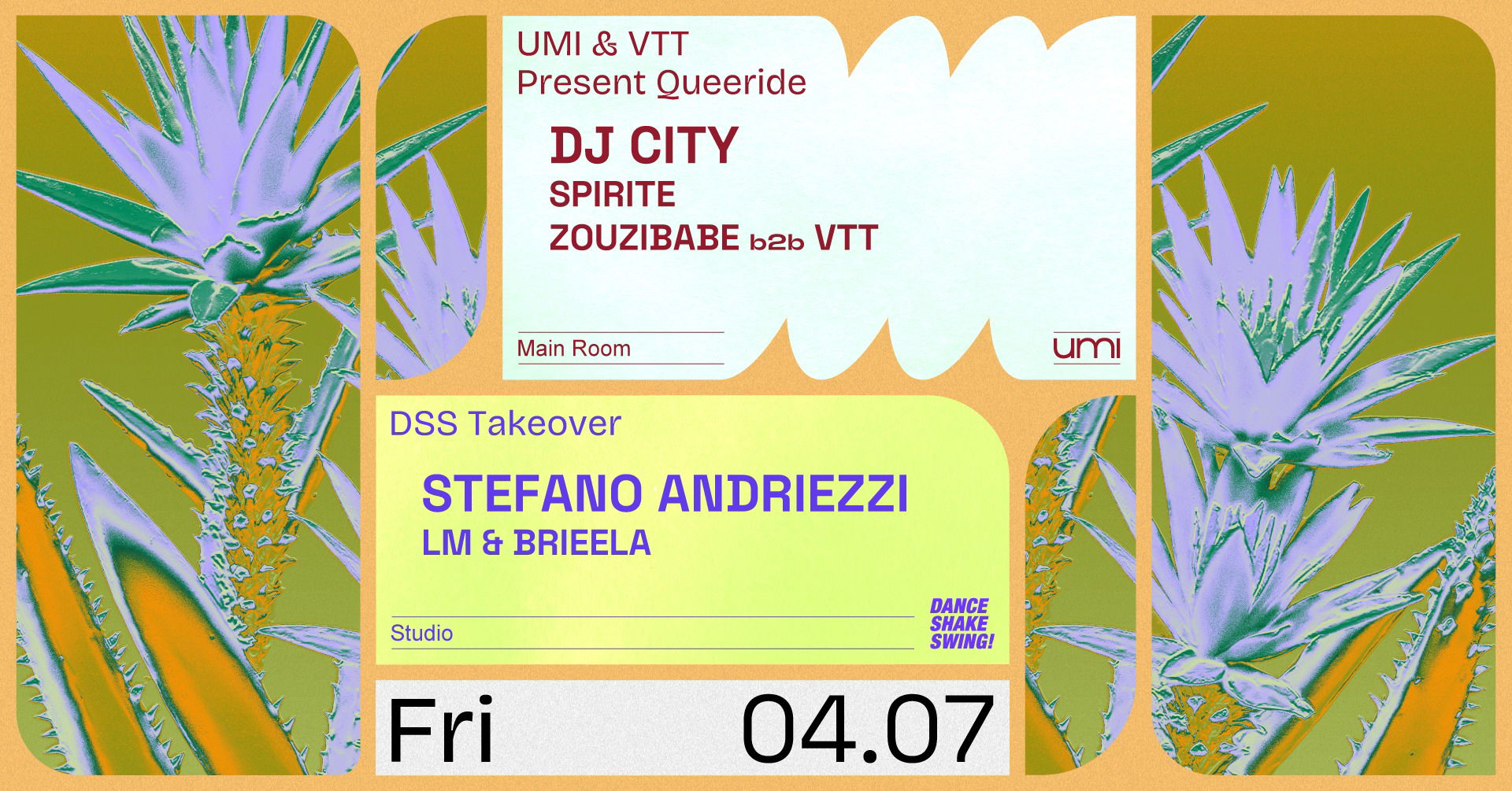 Promo van UMI x VTT presents Queeride with DJ City + DSS takeover with Stefano Andriezzi and LM &amp; Brieela, in opdracht van UMI