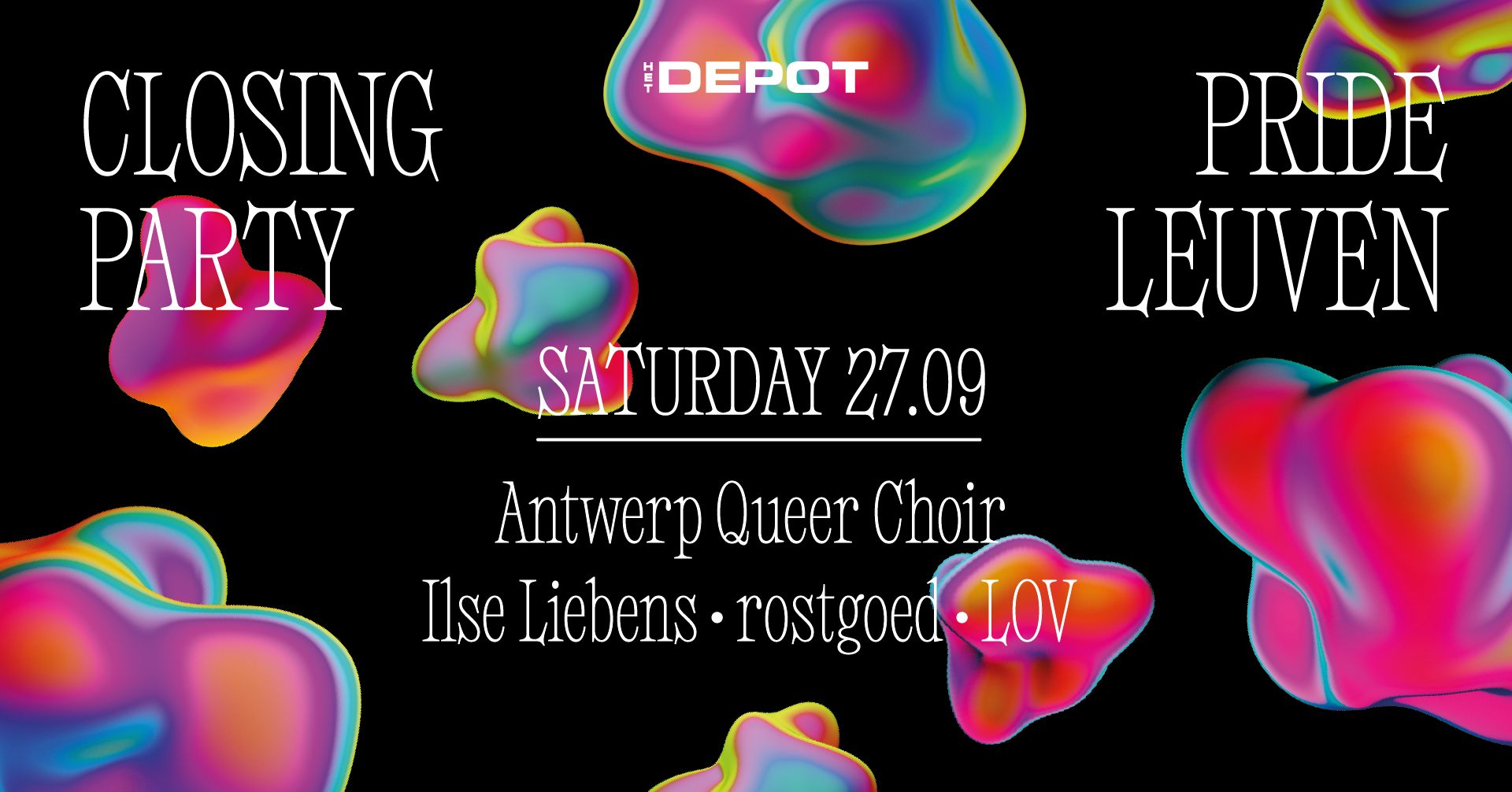 Promo van Closing party Leuven Pride met performance ‘RAGE/RAVE’ van Antwerp Queer Choir, in opdracht van Leuven Pride en Het Depot