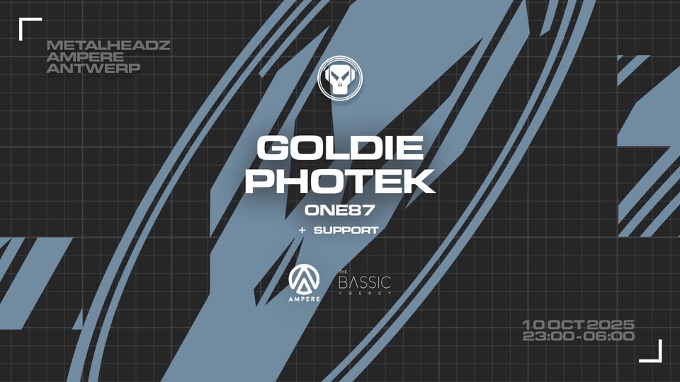 Promo van Metalheadz night with Goldie and Photek, in opdracht van Ampere