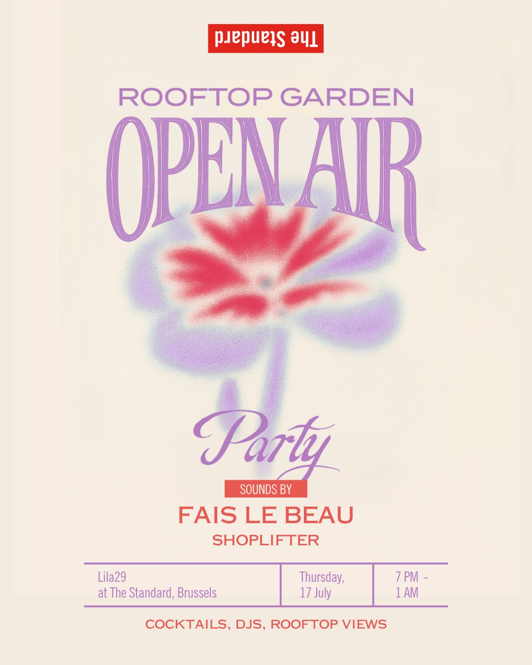 Promo van The Standard Rooftop Open Air with Fais Le Beau &amp; Shoplifter, in opdracht van The Standard en The Standard