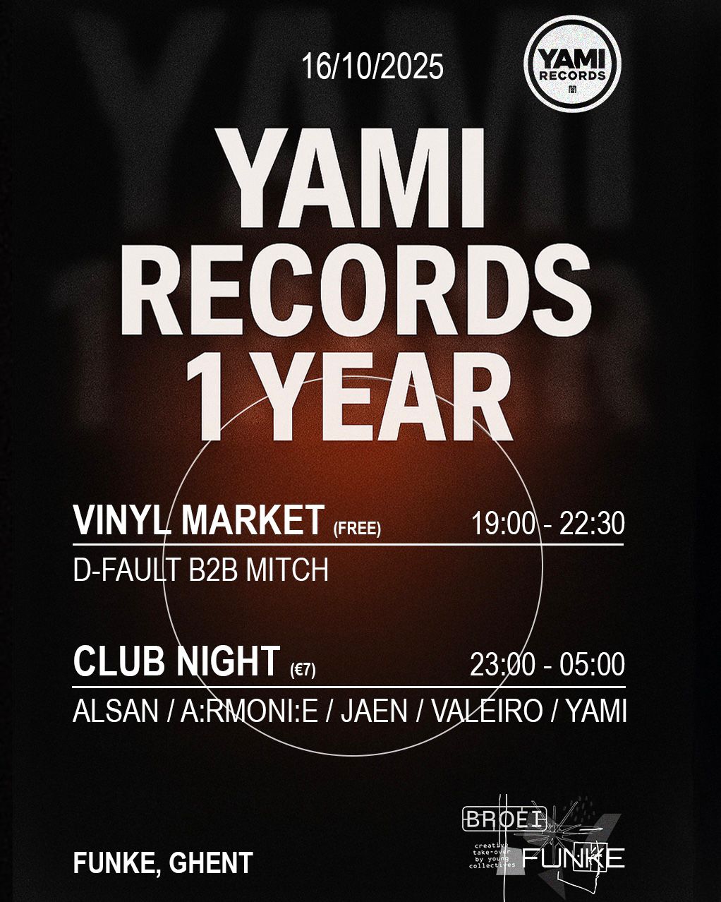 Artwork van Yami Records - 1 Year, in opdracht van Yami Records